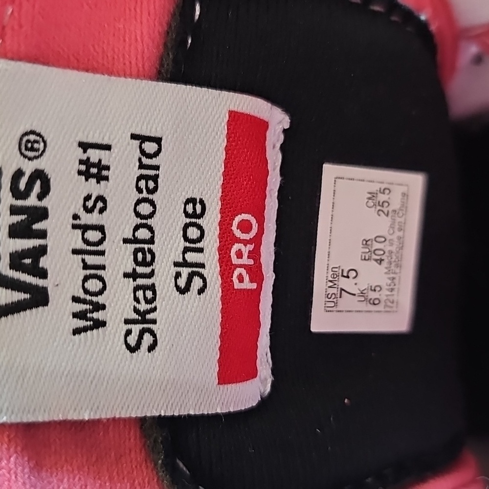 Vans Classic SK8-HI Shoes Mens 7.5 Off The Wall Checkered High Top Pink/White. - Picture 5 of 5